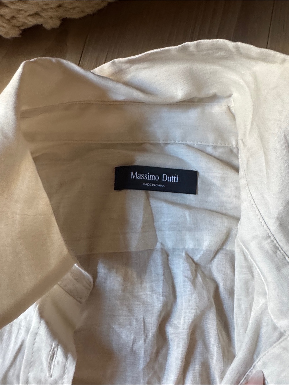 Massimo Dutti Cream Collared Linen Shirt - Picture 2 of 4